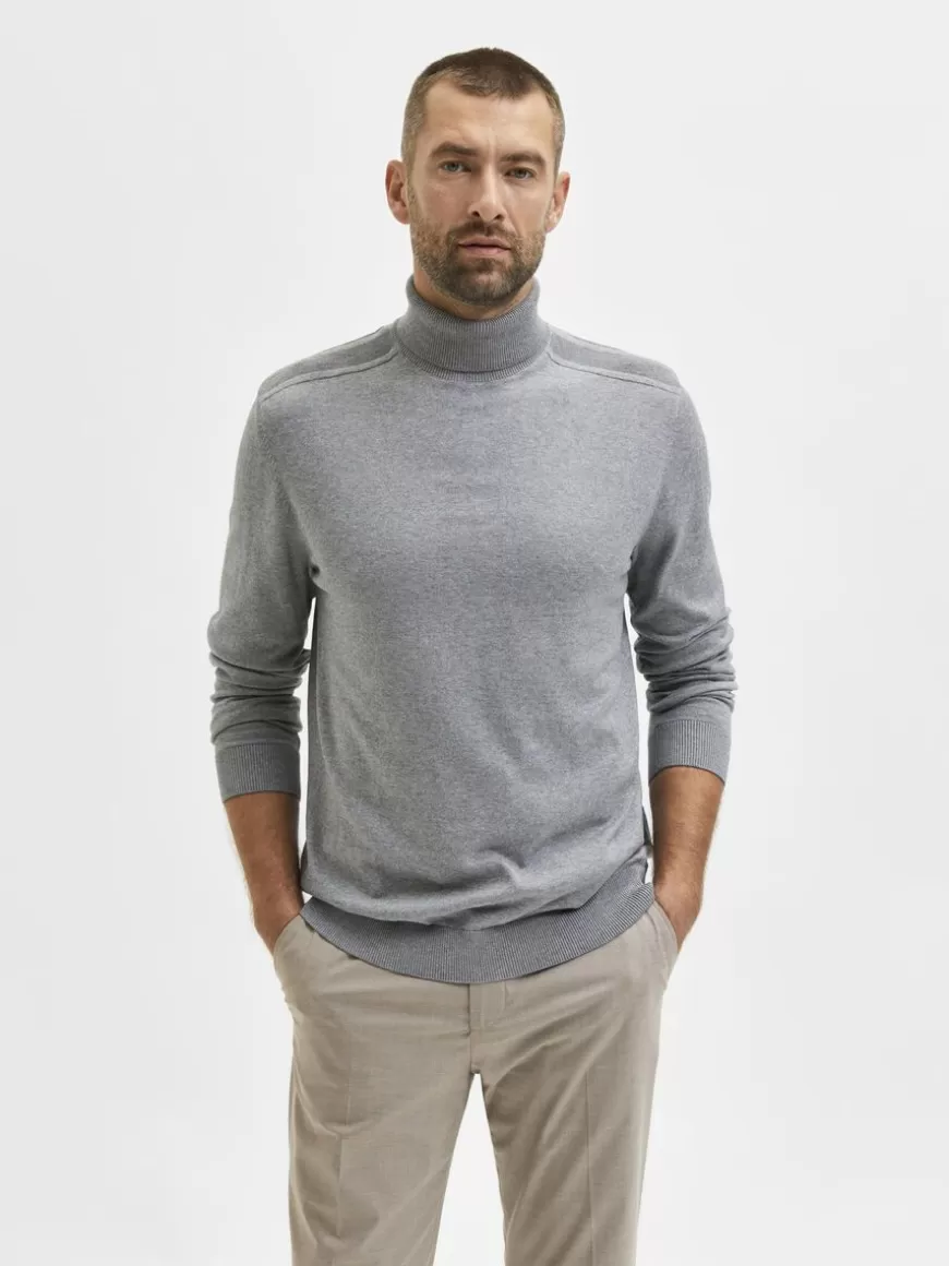 SELECTED LANGERMET RULLEKRAGE PULLOVER Grey Hot