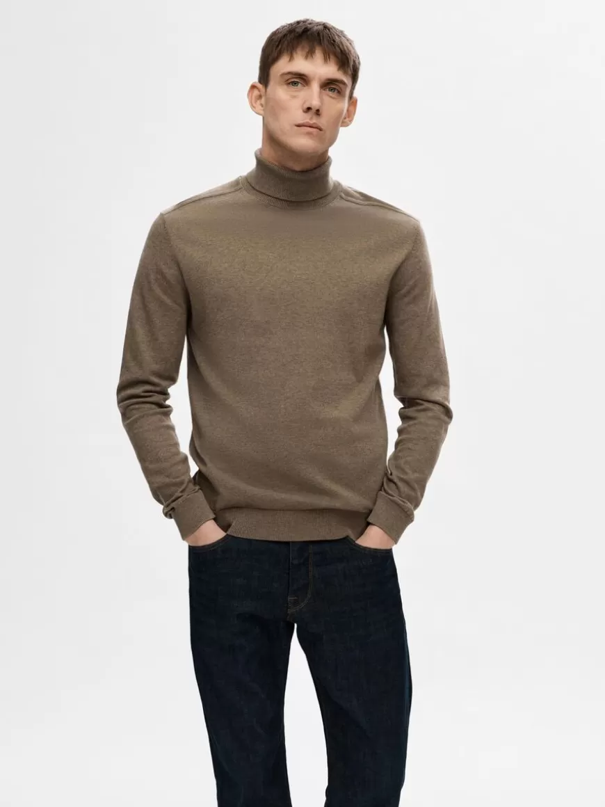 SELECTED LANGERMET RULLEKRAGE PULLOVER Brown Store