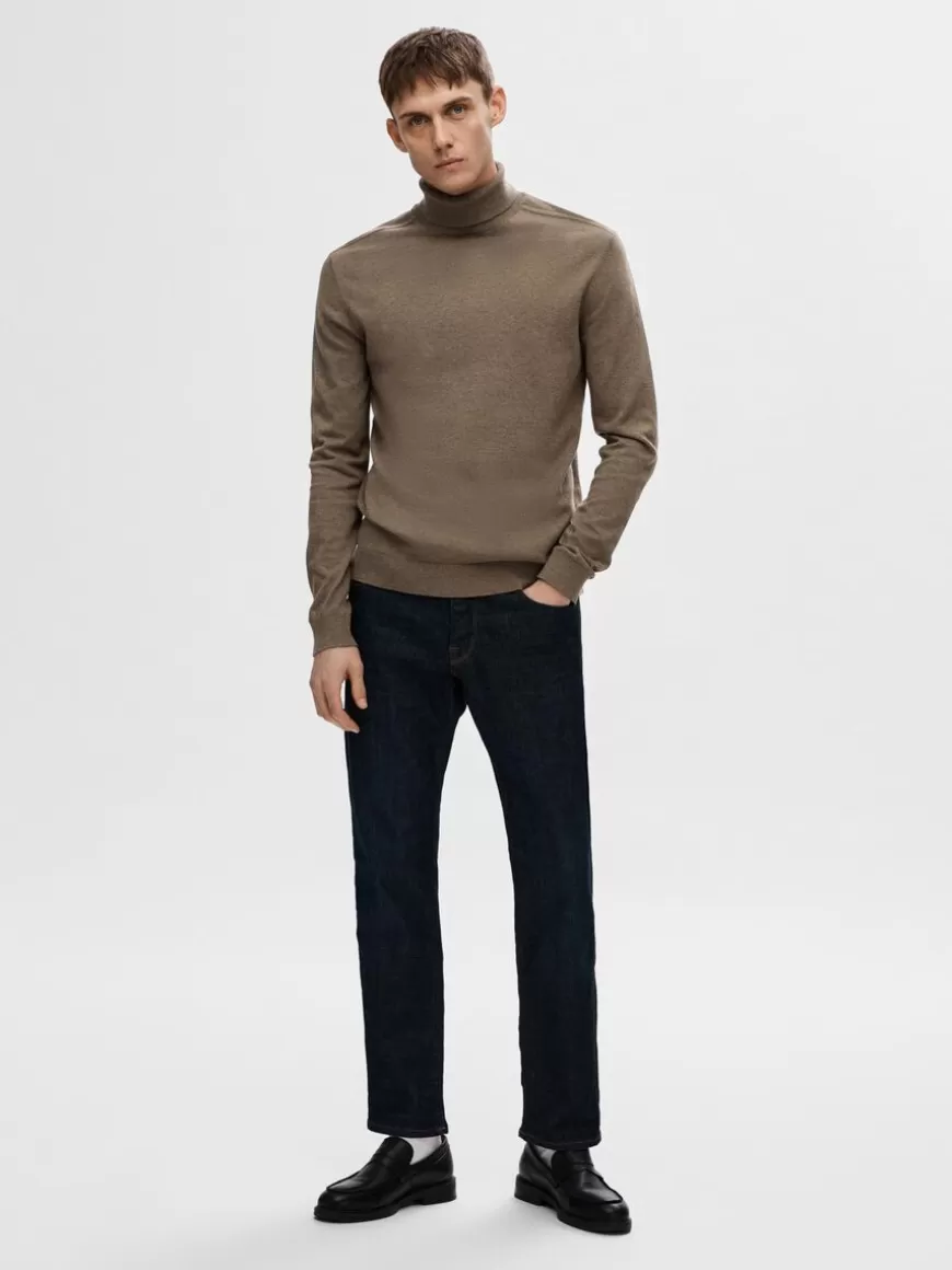 SELECTED LANGERMET RULLEKRAGE PULLOVER Brown Store