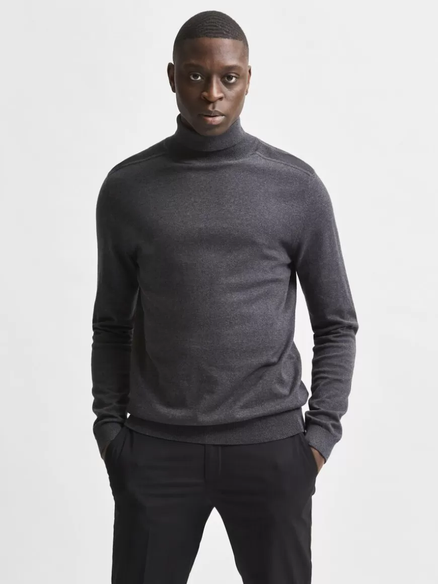 SELECTED LANGERMET RULLEKRAGE PULLOVER Grey Store