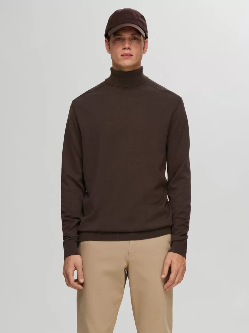 SELECTED LANGERMET RULLEKRAGE PULLOVER Brown Cheap