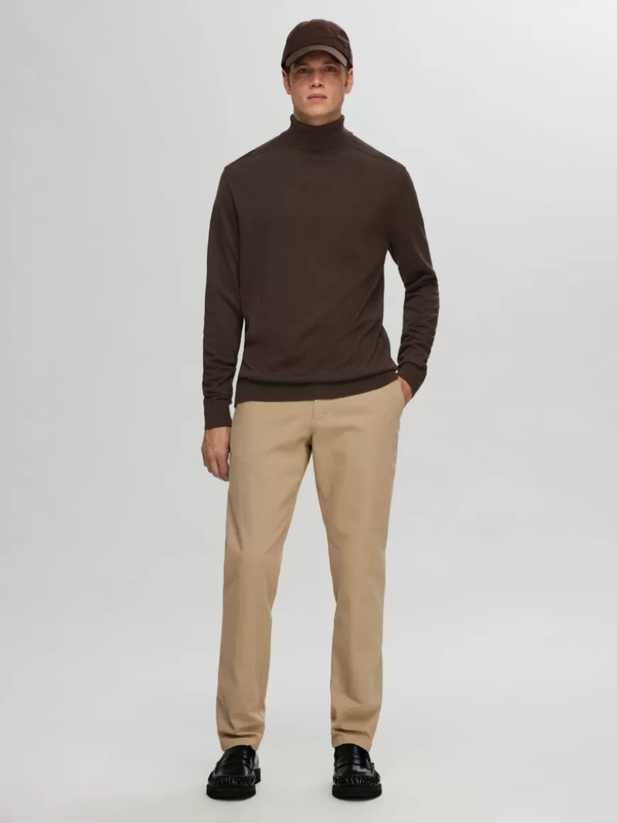 SELECTED LANGERMET RULLEKRAGE PULLOVER Brown Cheap