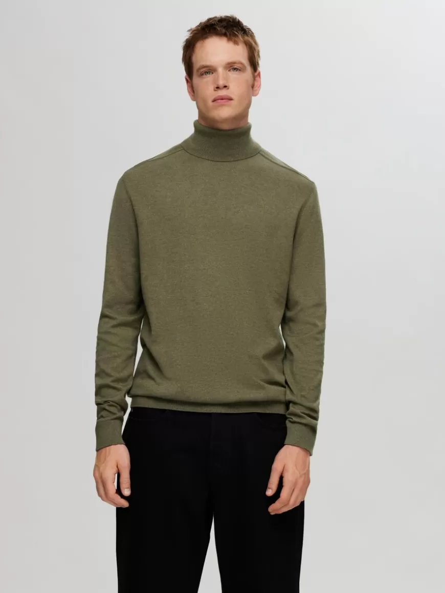 SELECTED LANGERMET RULLEKRAGE PULLOVER Green Shop