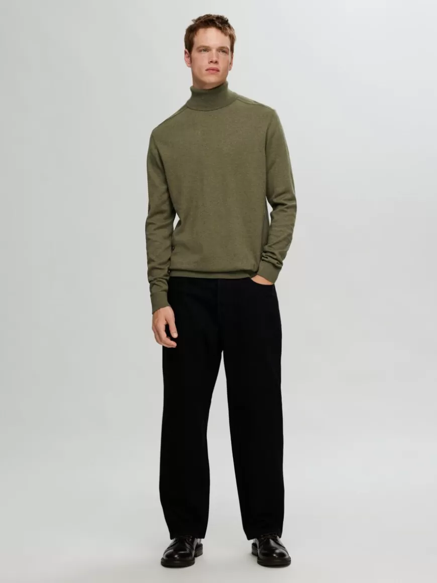 SELECTED LANGERMET RULLEKRAGE PULLOVER Green Shop