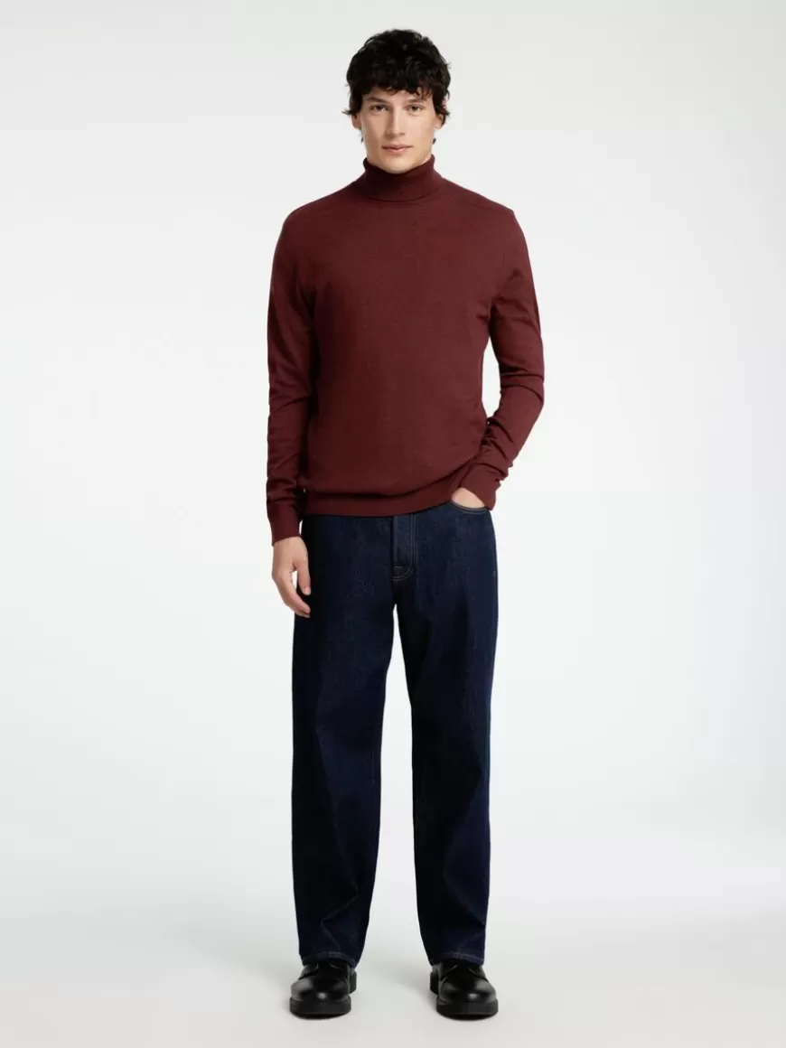 SELECTED LANGERMET RULLEKRAGE PULLOVER Bordeaux Flash Sale