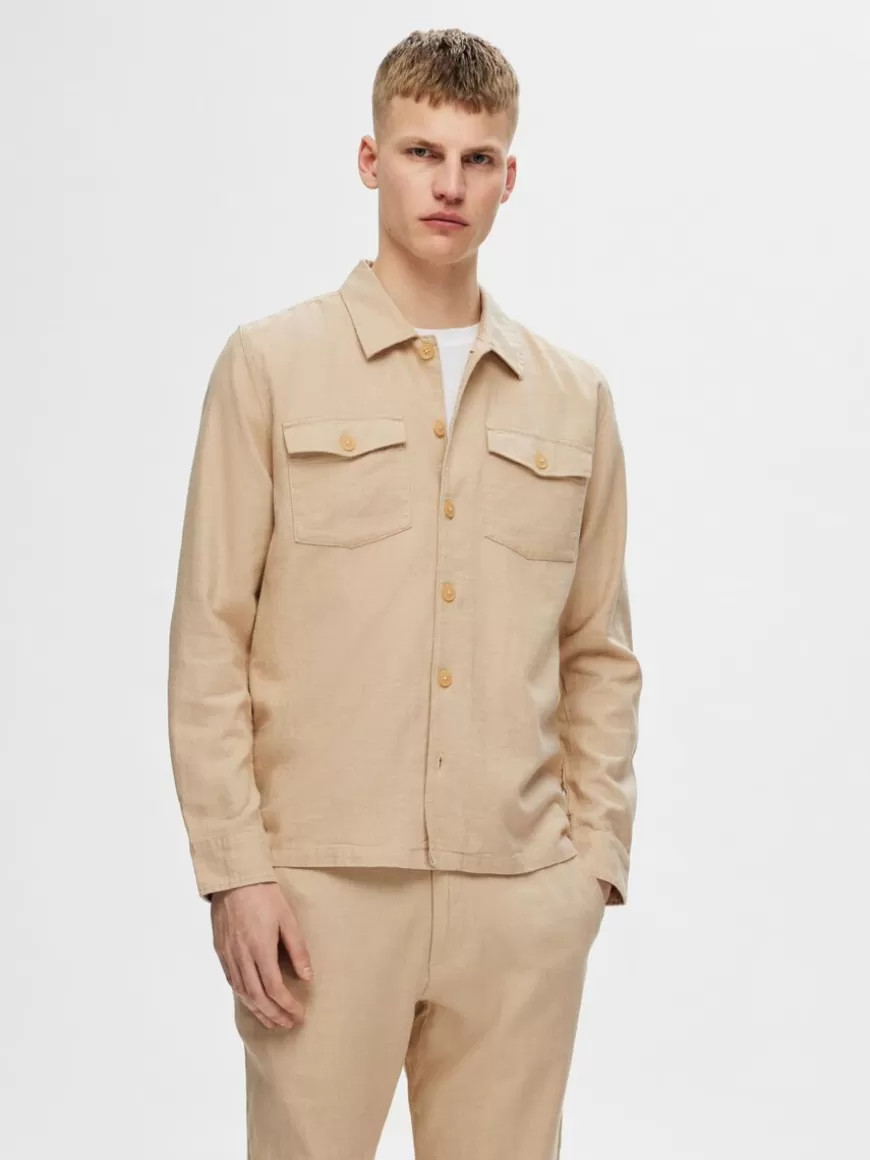 SELECTED LANGERMET SKJORTEJAKKE Beige Shop