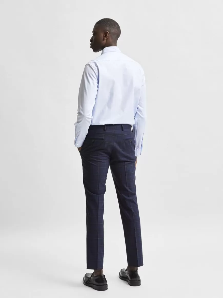 SELECTED LANGERMET SLIM FIT SKJORTE Blue Discount