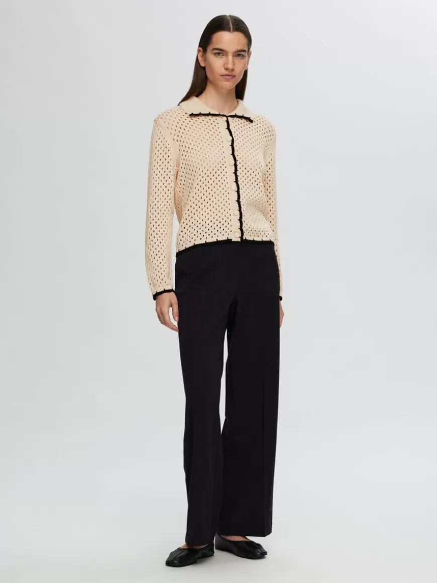 SELECTED LANGERMET STRIKKET CARDIGAN Beige Cheap