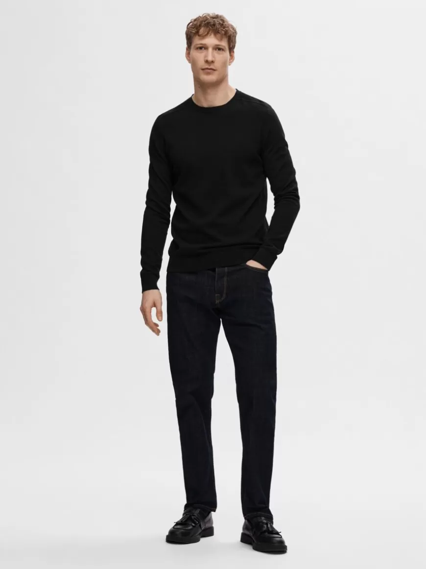 SELECTED LANGERMET STRIKKET PULLOVER Black Shop