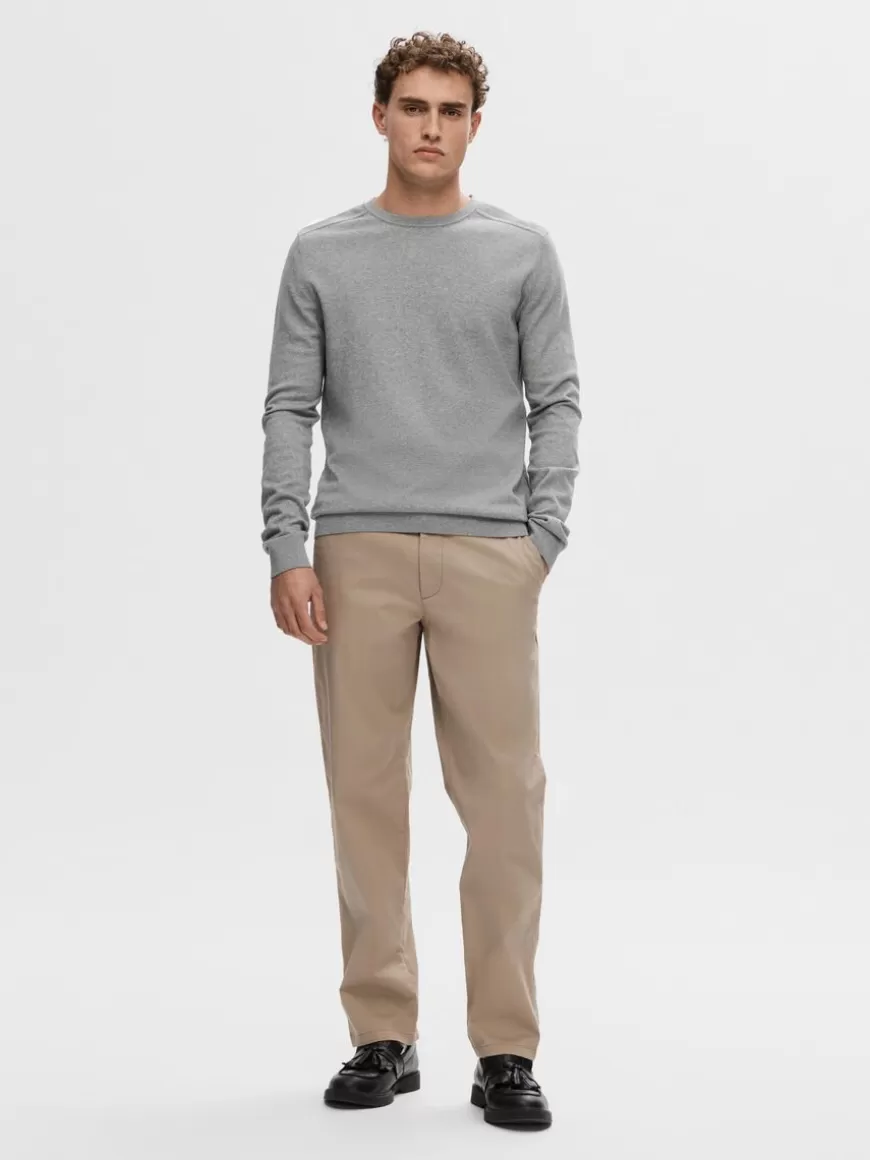 SELECTED LANGERMET STRIKKET PULLOVER Grey Cheap