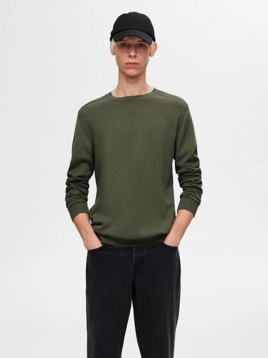 SELECTED LANGERMET STRIKKET PULLOVER Green Shop