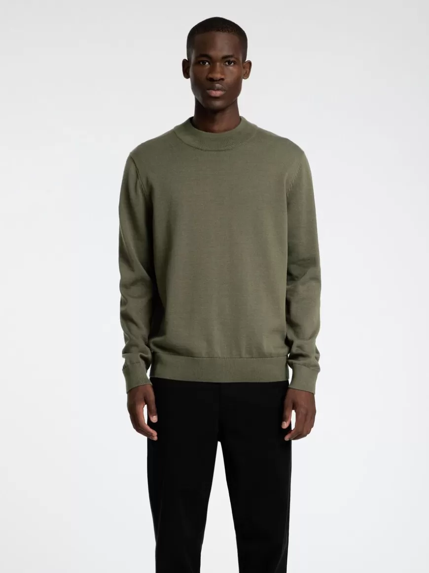 SELECTED LANGERMET STRIKKET PULLOVER Green Discount