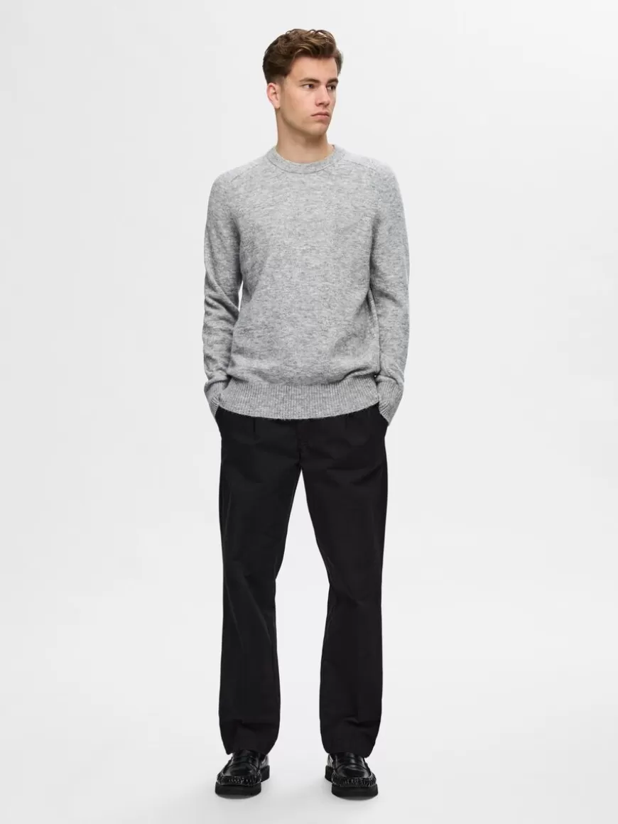 SELECTED LANGERMET STRIKKET PULLOVER Grey Cheap