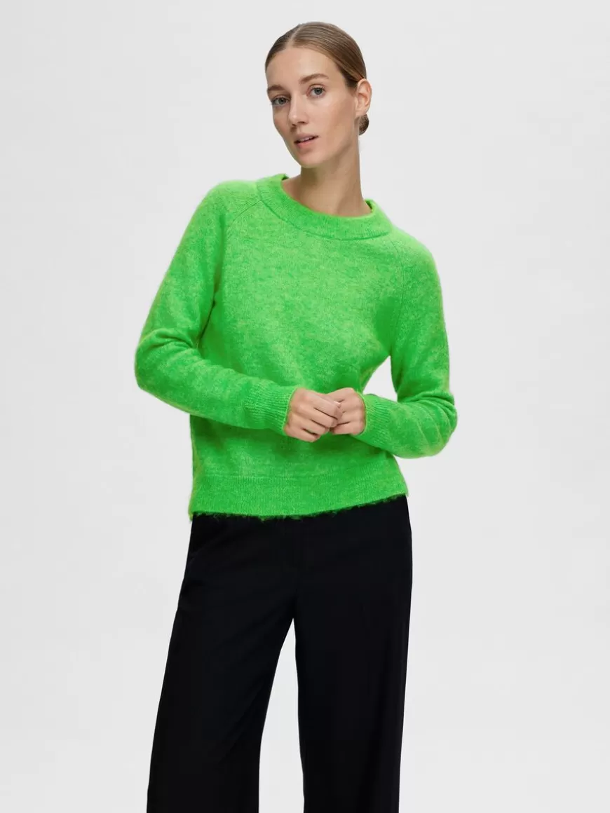 SELECTED LANGERMET STRIKKET PULLOVER Green Discount