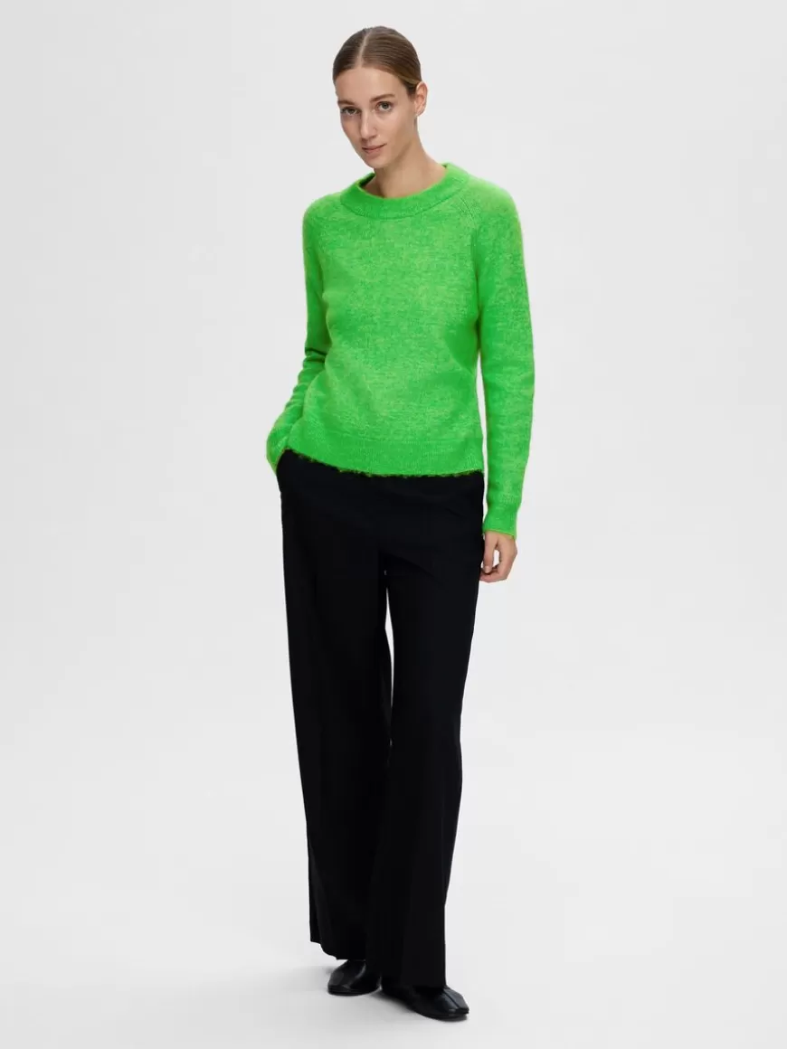 SELECTED LANGERMET STRIKKET PULLOVER Green Discount