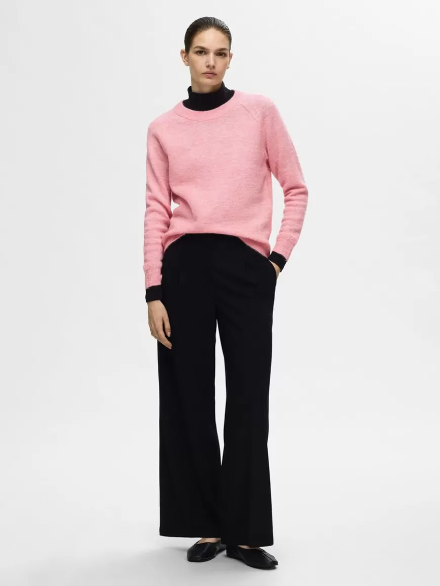 SELECTED LANGERMET STRIKKET PULLOVER Pink Best Sale