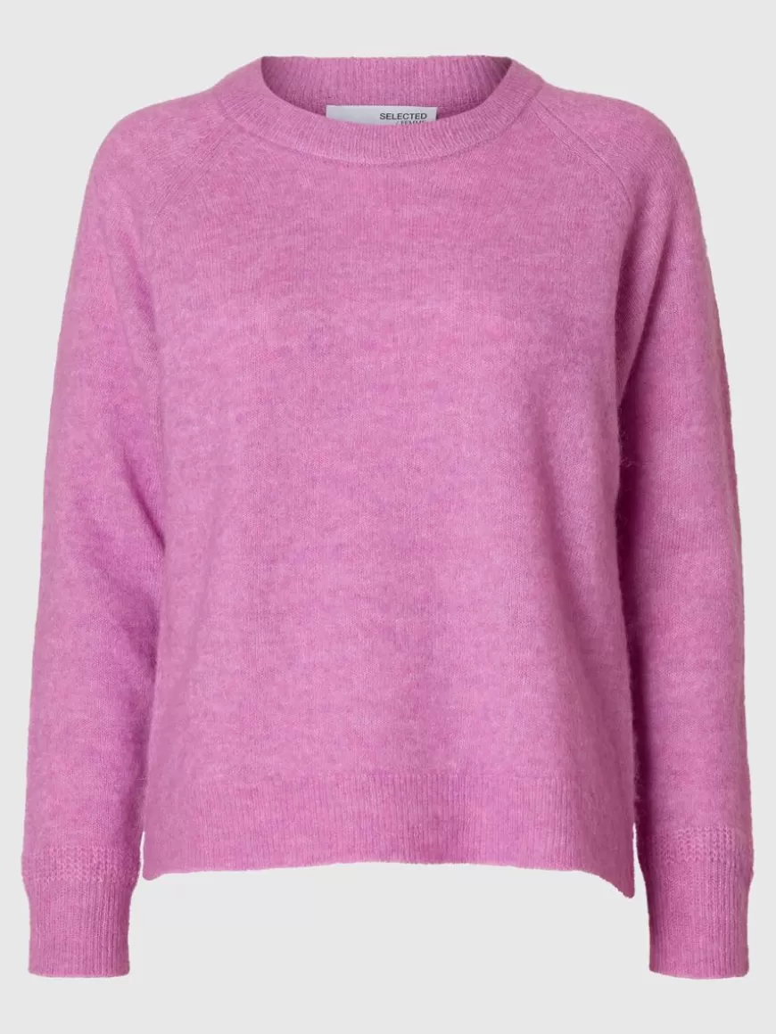 SELECTED LANGERMET STRIKKET PULLOVER Pink Best Sale