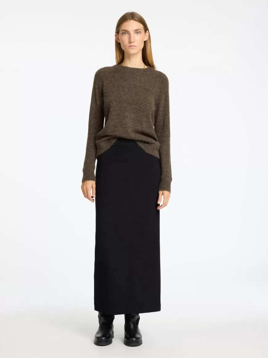 SELECTED LANGERMET STRIKKET PULLOVER Brown Shop