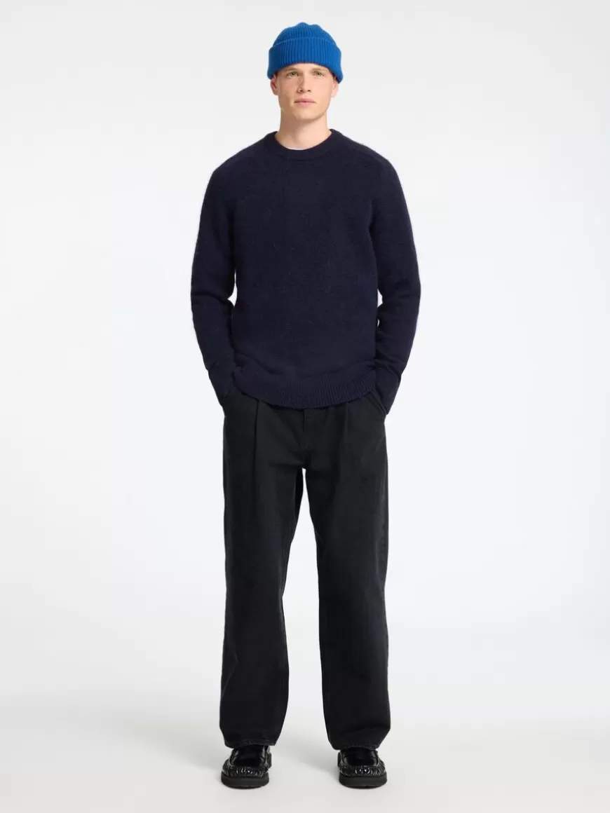 SELECTED LANGERMET STRIKKET PULLOVER Blue Flash Sale