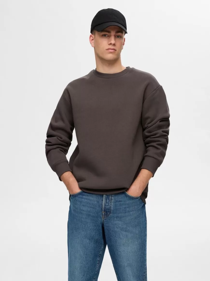 SELECTED LANGERMET SWEATSHIRT Brown Clearance