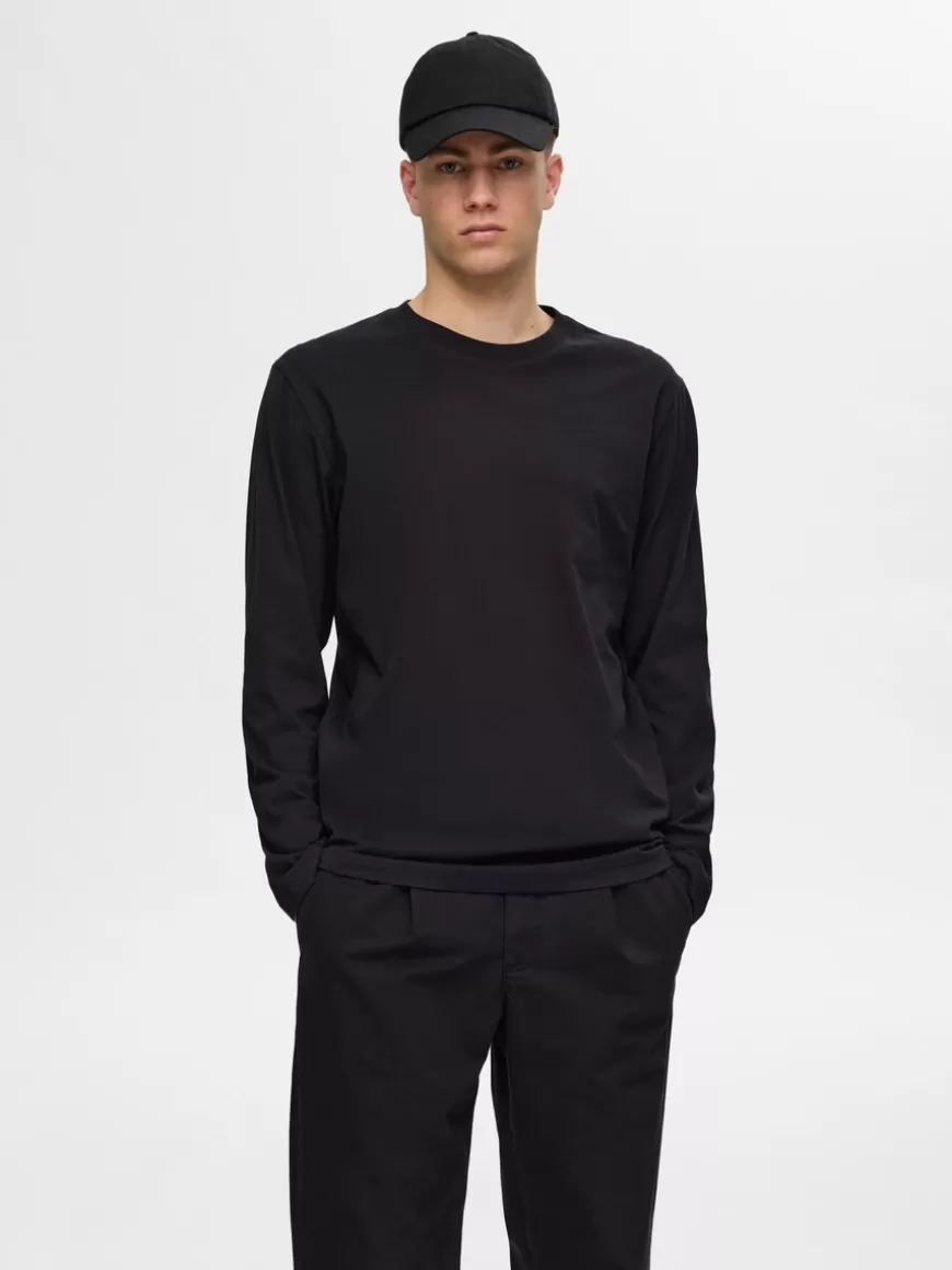 SELECTED LANGERMET T-SKJORTE Black Best Sale