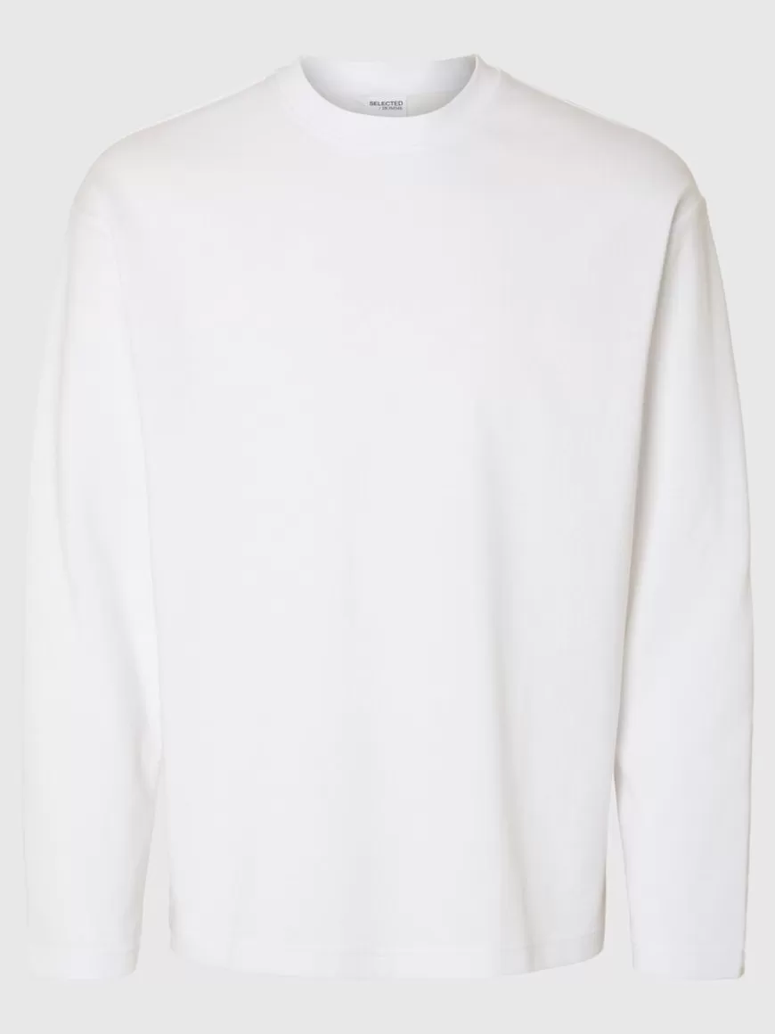 SELECTED LOOSE FIT LANGERMET T-SKJORTE White Cheap