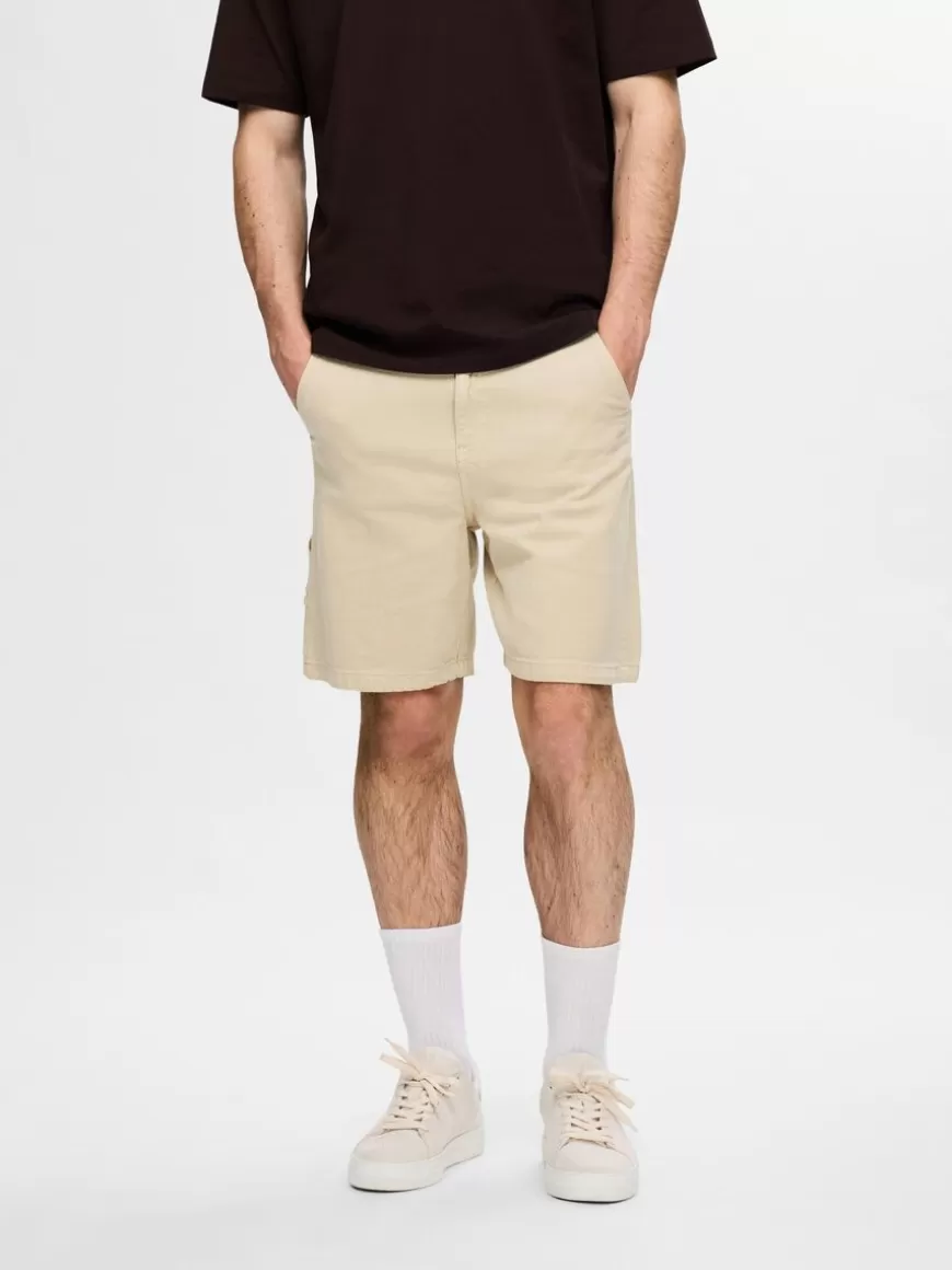 SELECTED LOOSE FIT SHORTS Beige Store