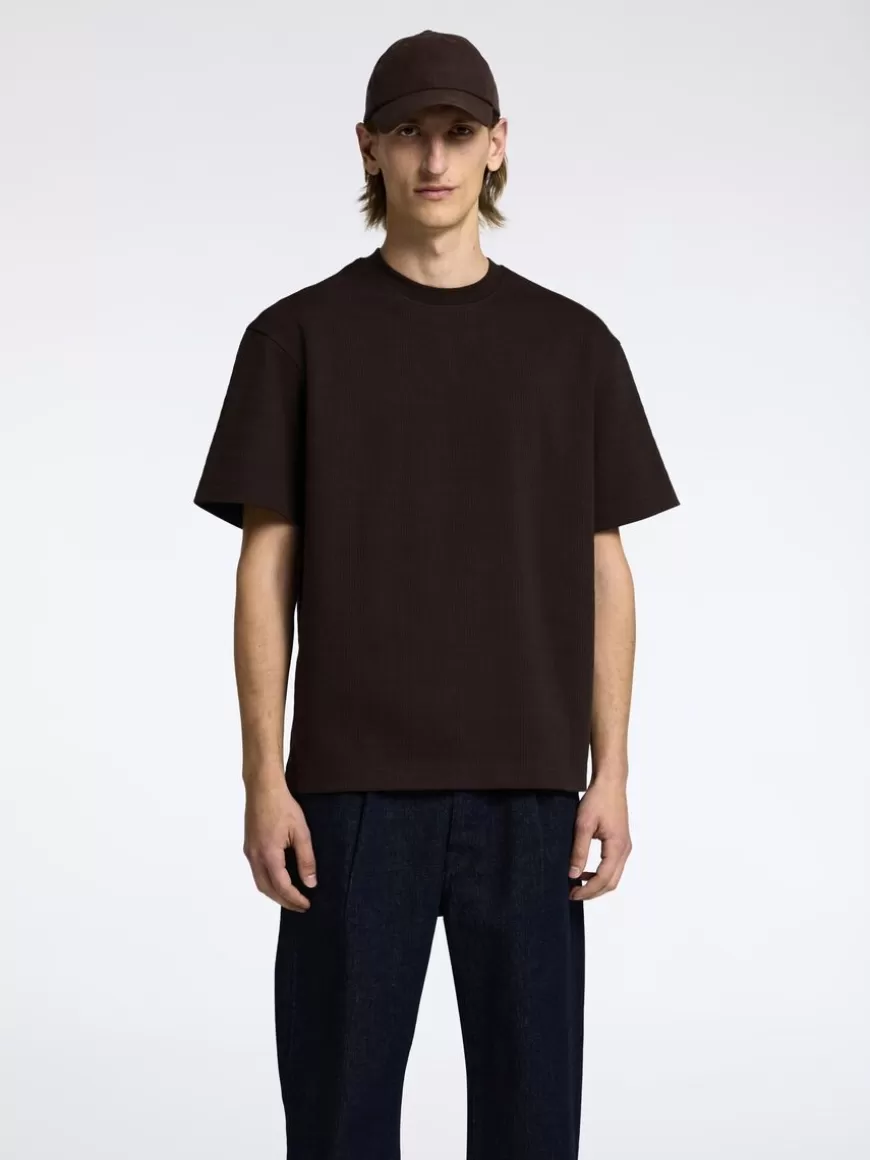 SELECTED LOOSE FIT T-SKJORTE Brown Best Sale