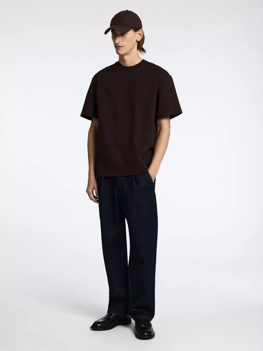 SELECTED LOOSE FIT T-SKJORTE Brown Best Sale