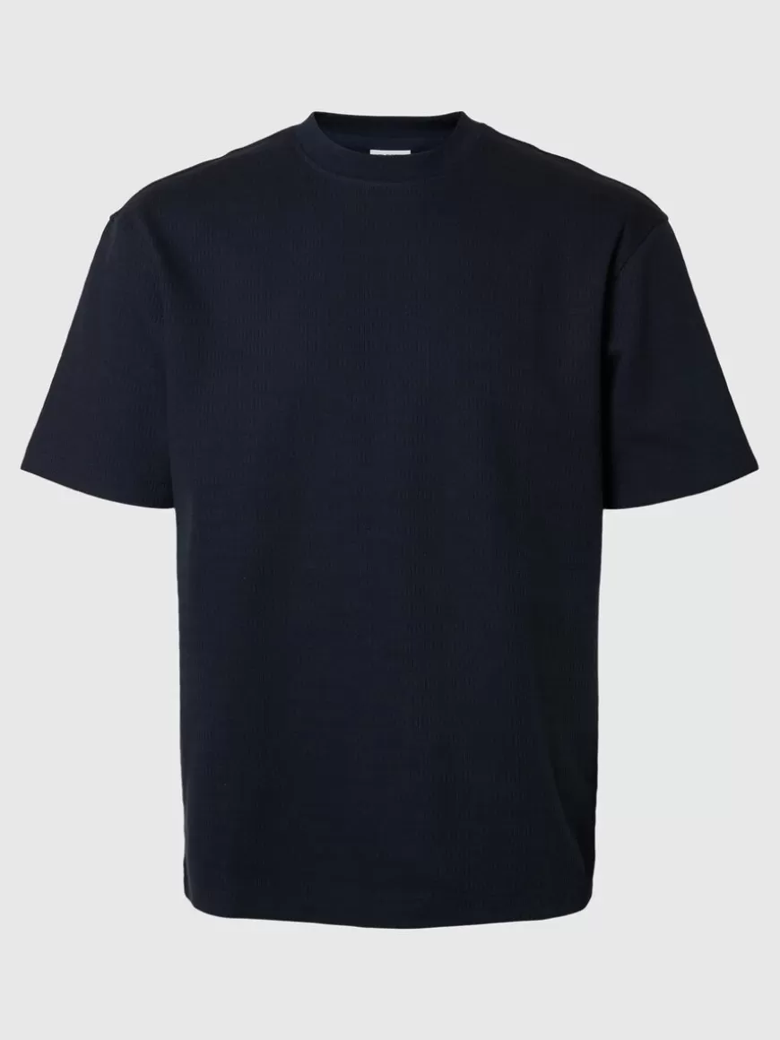 SELECTED LOOSE FIT T-SKJORTE Blue Sale