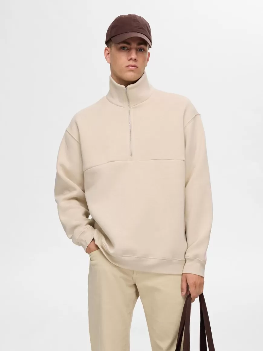 SELECTED LØS PASSFORM GLIDELÅS SWEATSHIRT Beige Outlet