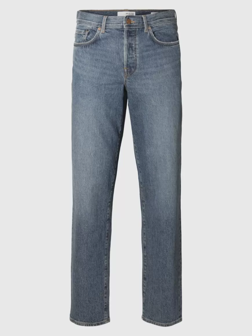 SELECTED LYS VASK AVSMALNET JEANS MED NORMAL PASSFORM Blue Discount