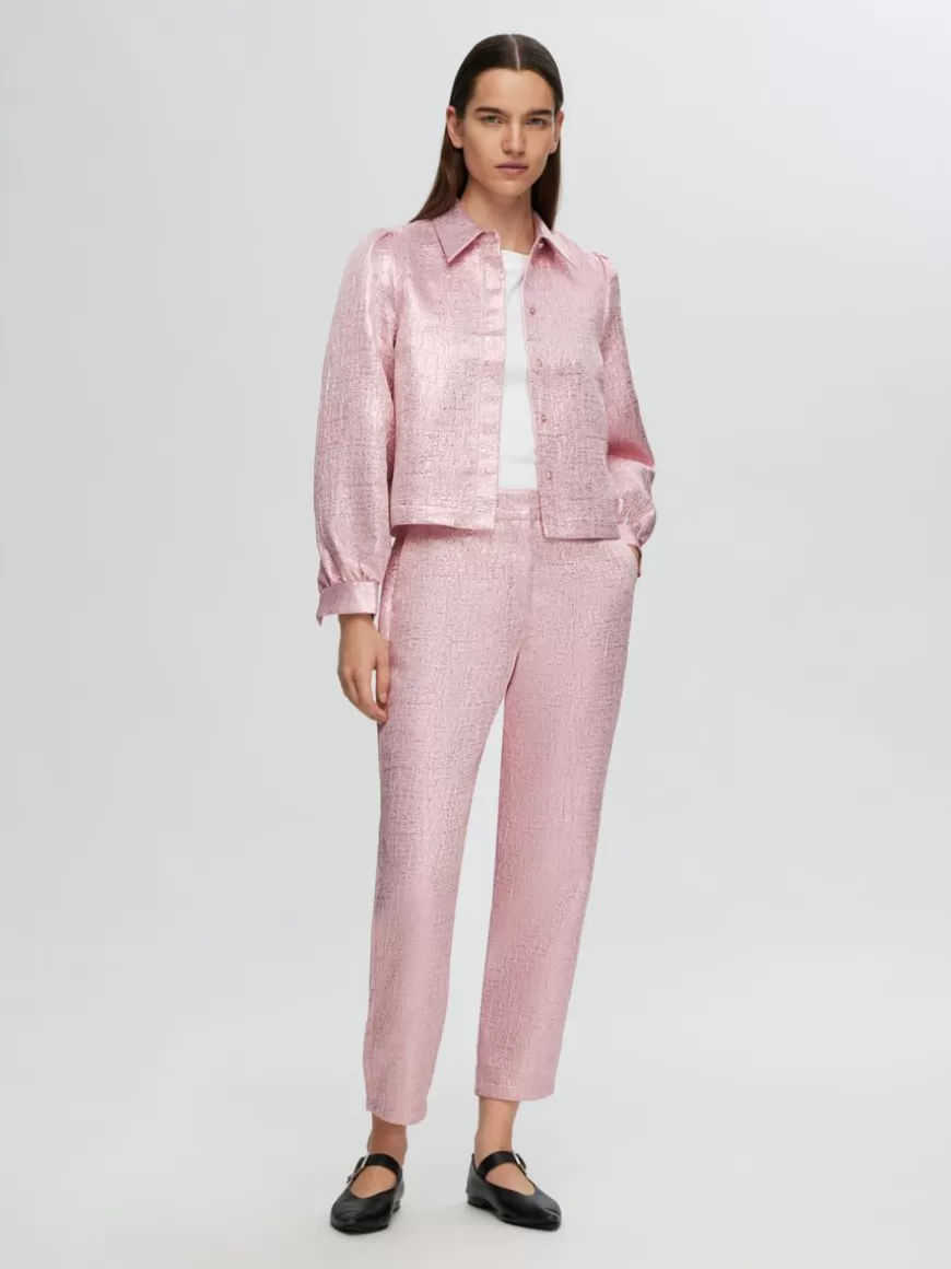 SELECTED METALLISK JACQUARD SKJORTE Pink Best