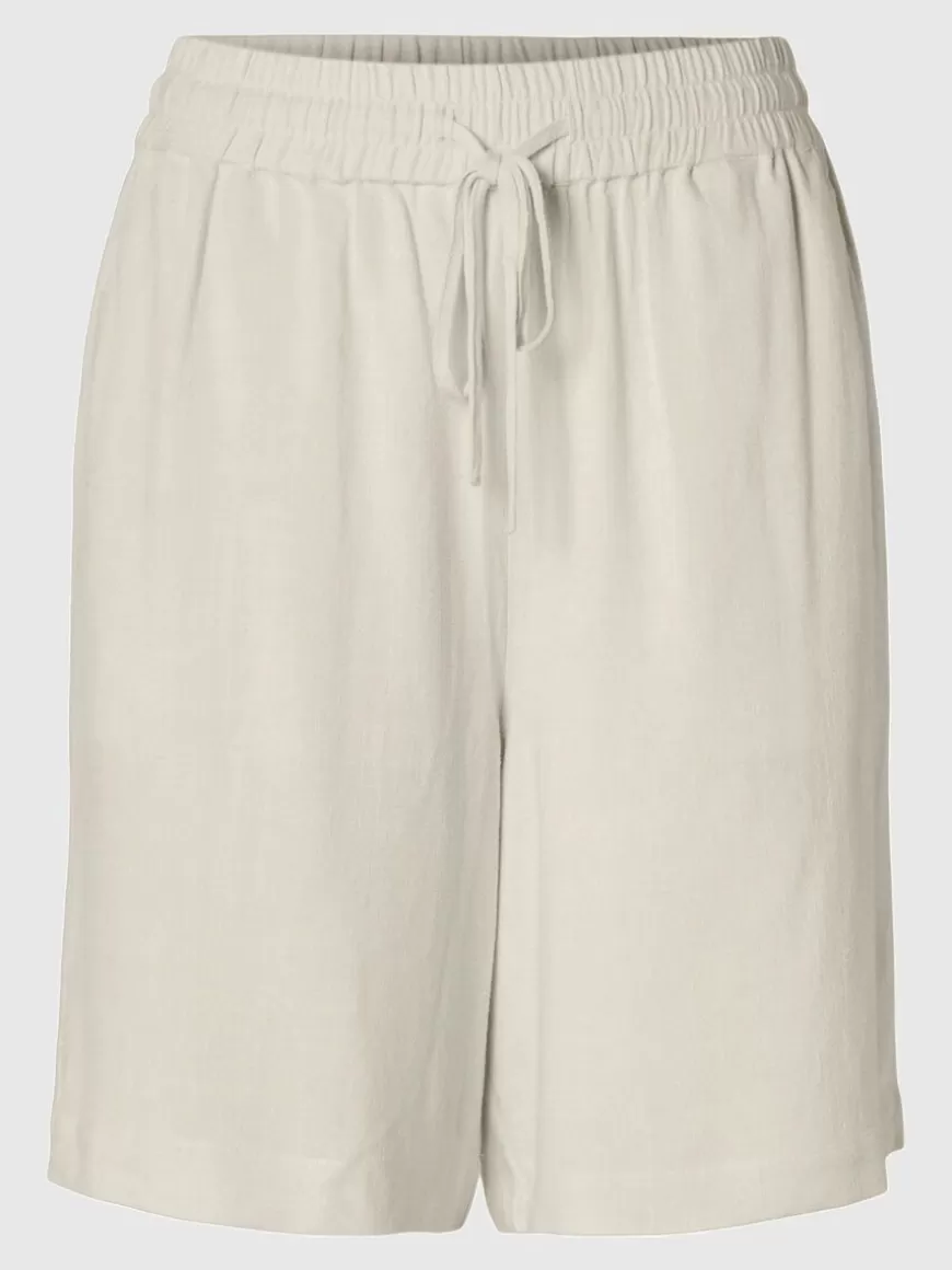 SELECTED MID-WAIST SHORTS Beige Discount