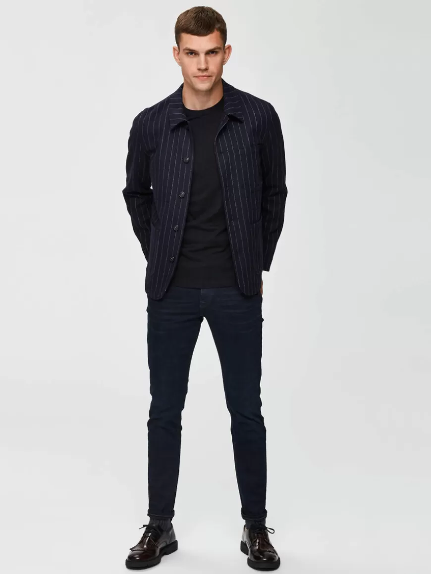 SELECTED MØRK VASK SLIM FIT JEANS Blue Clearance