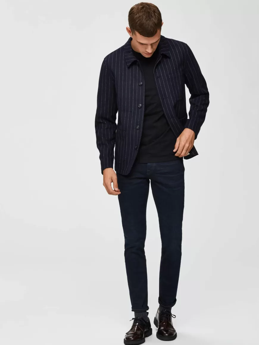 SELECTED MØRK VASK SLIM FIT JEANS Blue Clearance