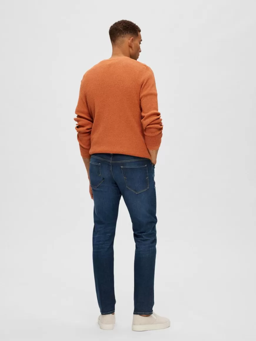 SELECTED MØRK VASK STRAIGHT FIT JEANS Blue Sale