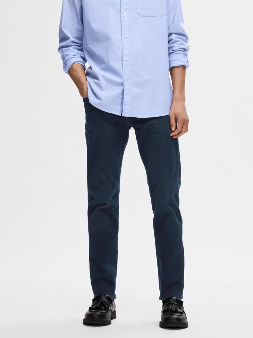 SELECTED MØRK VASK STRAIGHT FIT JEANS Blue Clearance