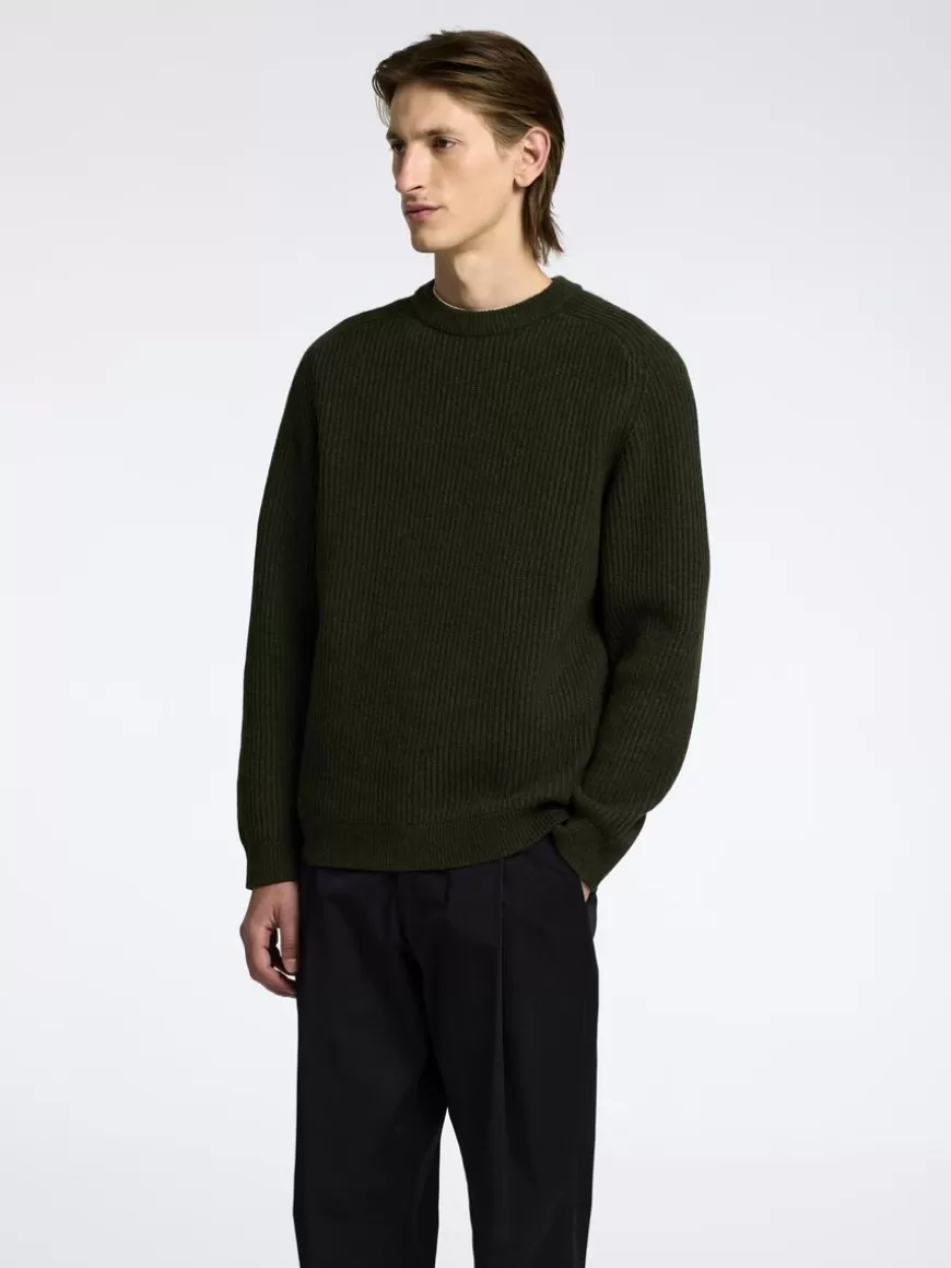 SELECTED NORMAL PASSFORM CREW NECK-GENSER Green Store