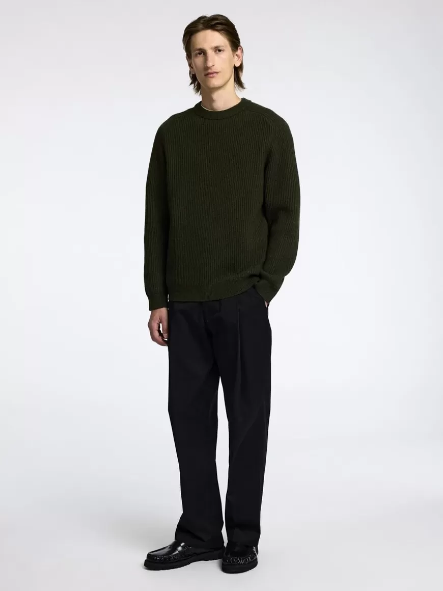 SELECTED NORMAL PASSFORM CREW NECK-GENSER Green Store