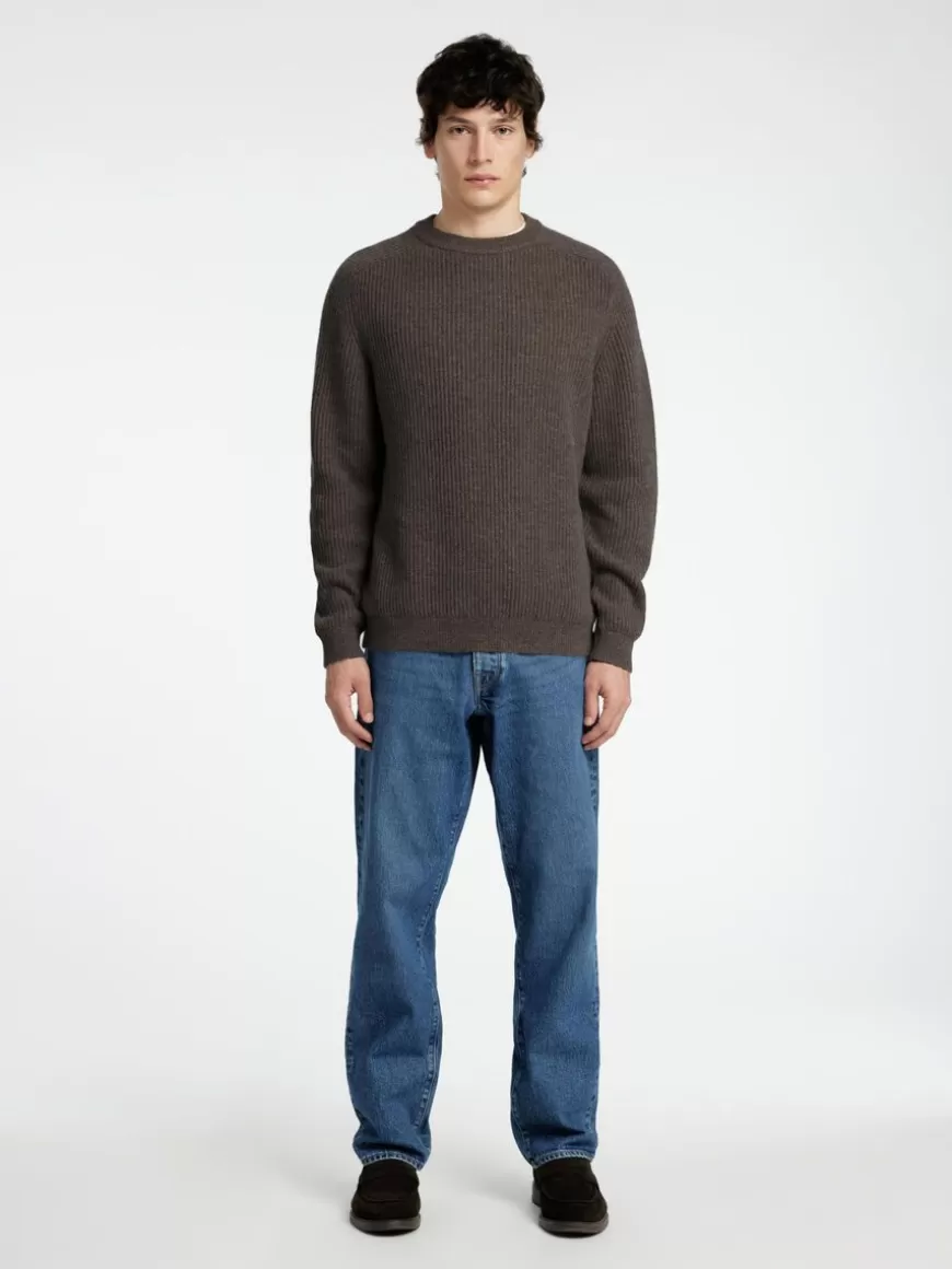 SELECTED NORMAL PASSFORM CREW NECK-GENSER Brown Clearance