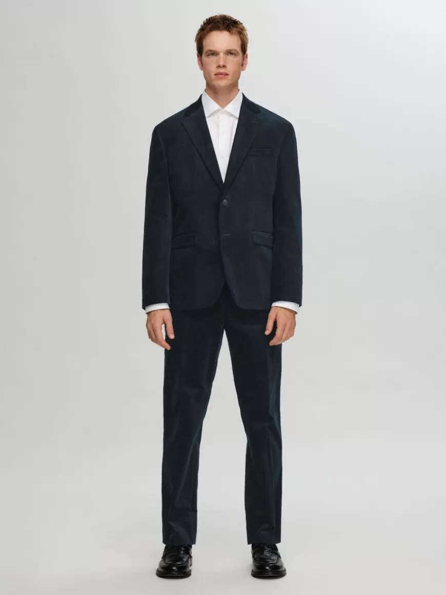 SELECTED NORMAL PASSFORM KORDFLØYEL BLAZER Blue Hot