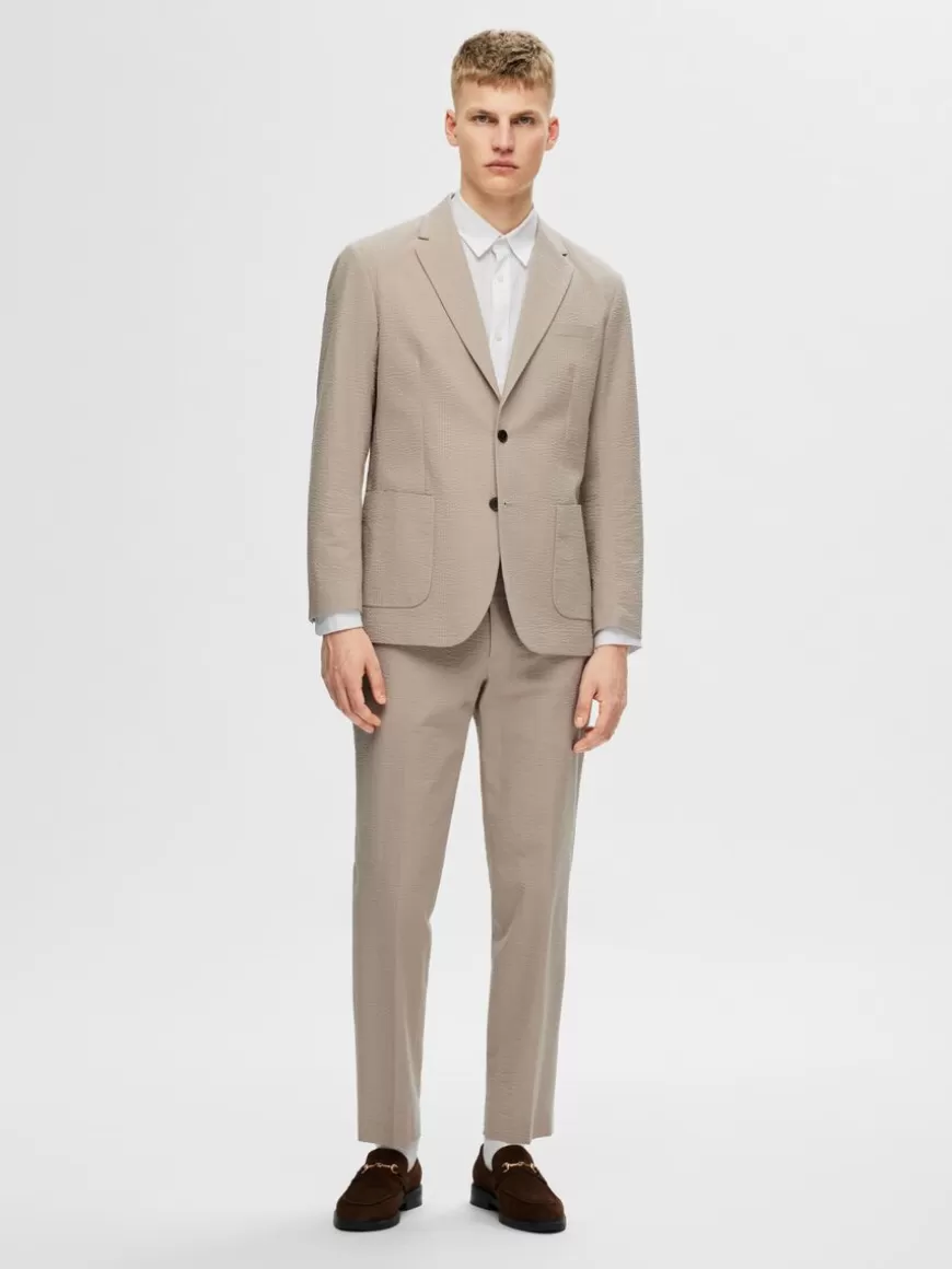 SELECTED NORMAL PASSFORM SEERSUCKER BLAZER Beige Best Sale