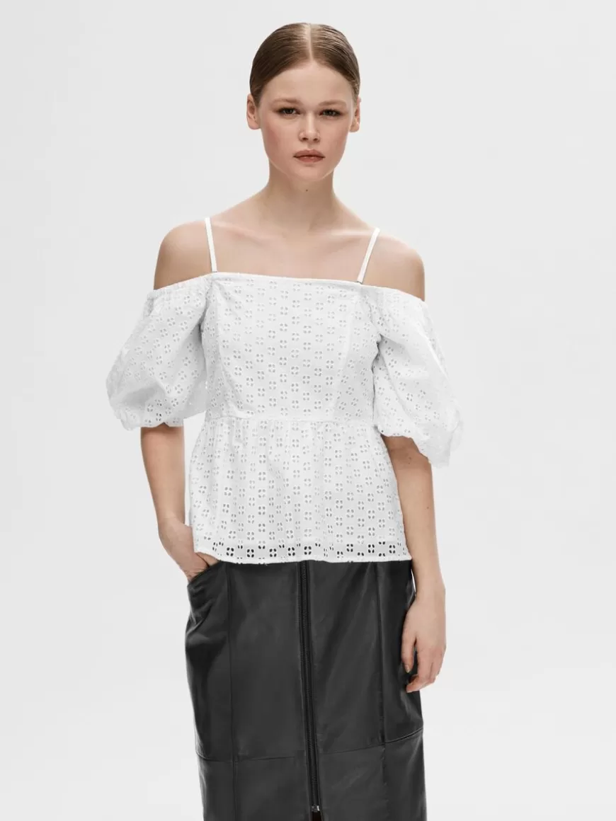 SELECTED OFF-SHOULDER TOPP White Fashion