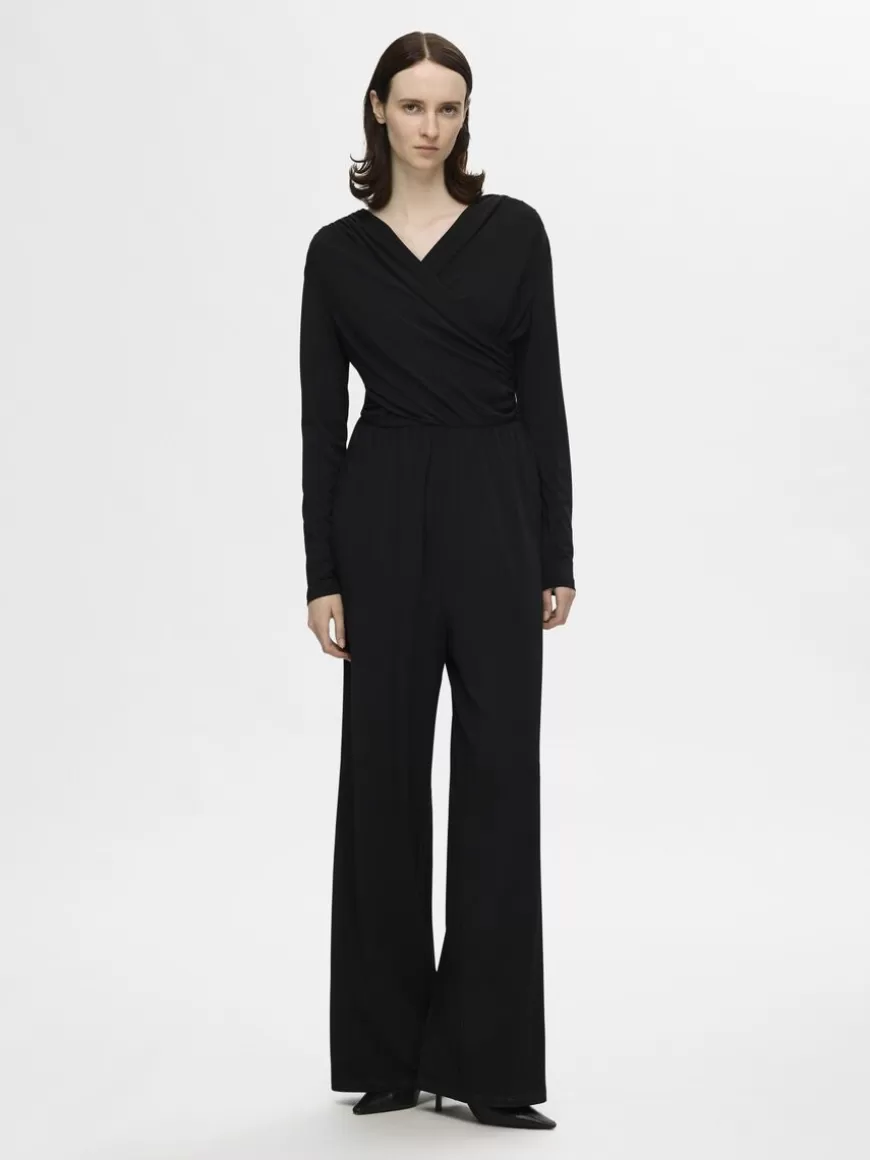 SELECTED OMSLAGSSTYLE JUMPSUIT Black Store