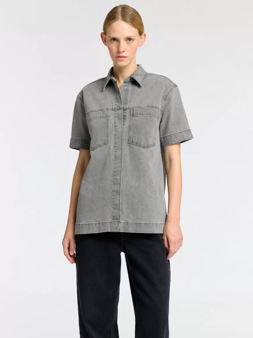 SELECTED OVERSIZED DENIMSKJORTE Grey Clearance