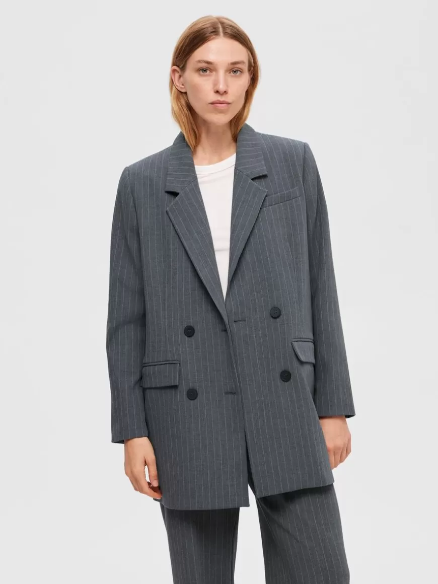 SELECTED OVERSIZED ENKELTSPENT BLAZER Grey Clearance