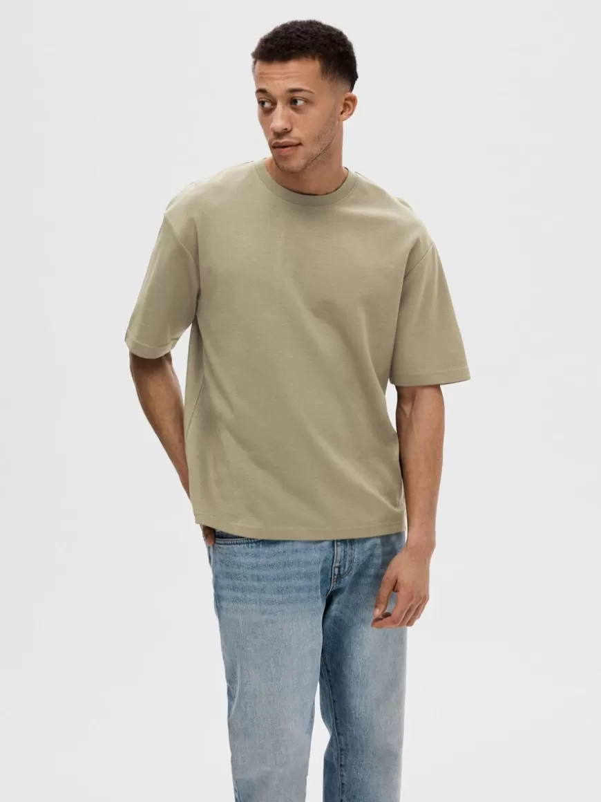 SELECTED OVERSIZED KORTERMET T-SKJORTE Green Best