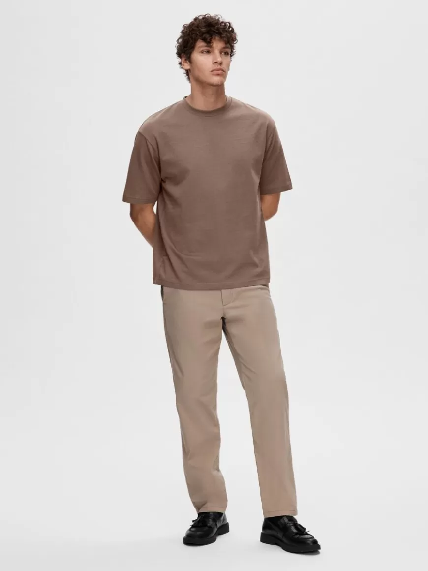 SELECTED OVERSIZED KORTERMET T-SKJORTE Brown Fashion