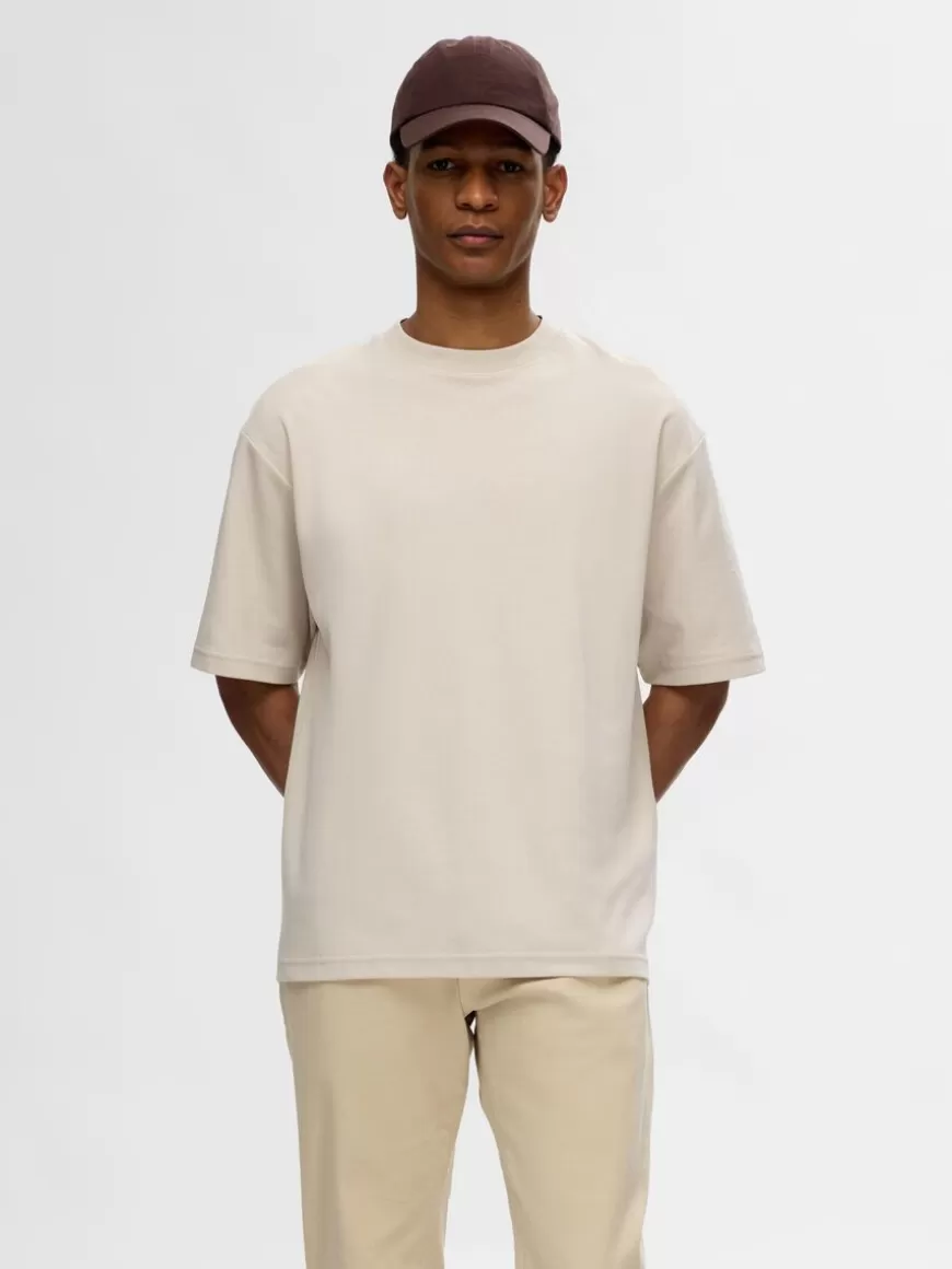 SELECTED OVERSIZED KORTERMET T-SKJORTE Beige Fashion